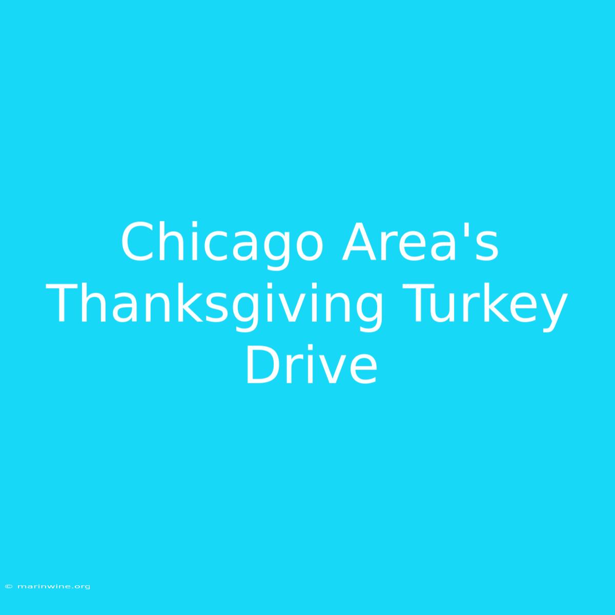 Chicago Area's Thanksgiving Turkey Drive