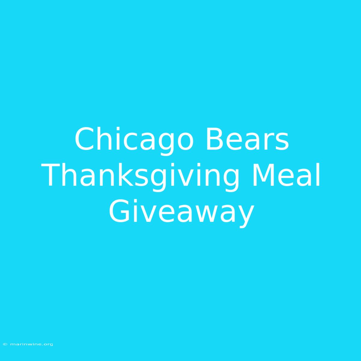 Chicago Bears Thanksgiving Meal Giveaway