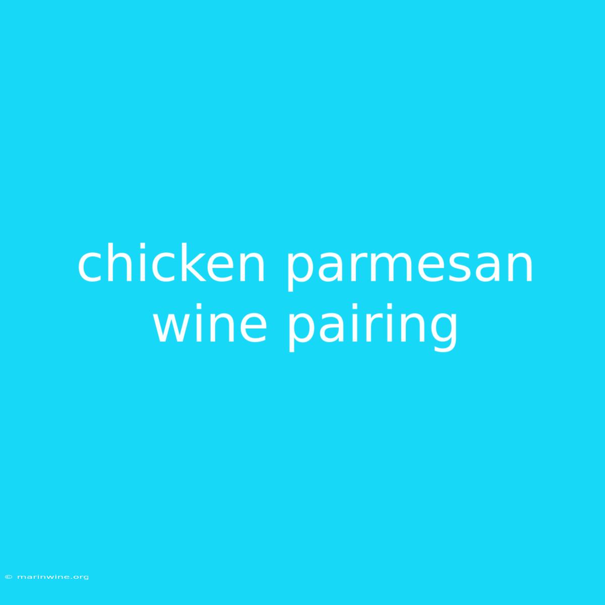 Chicken Parmesan Wine Pairing