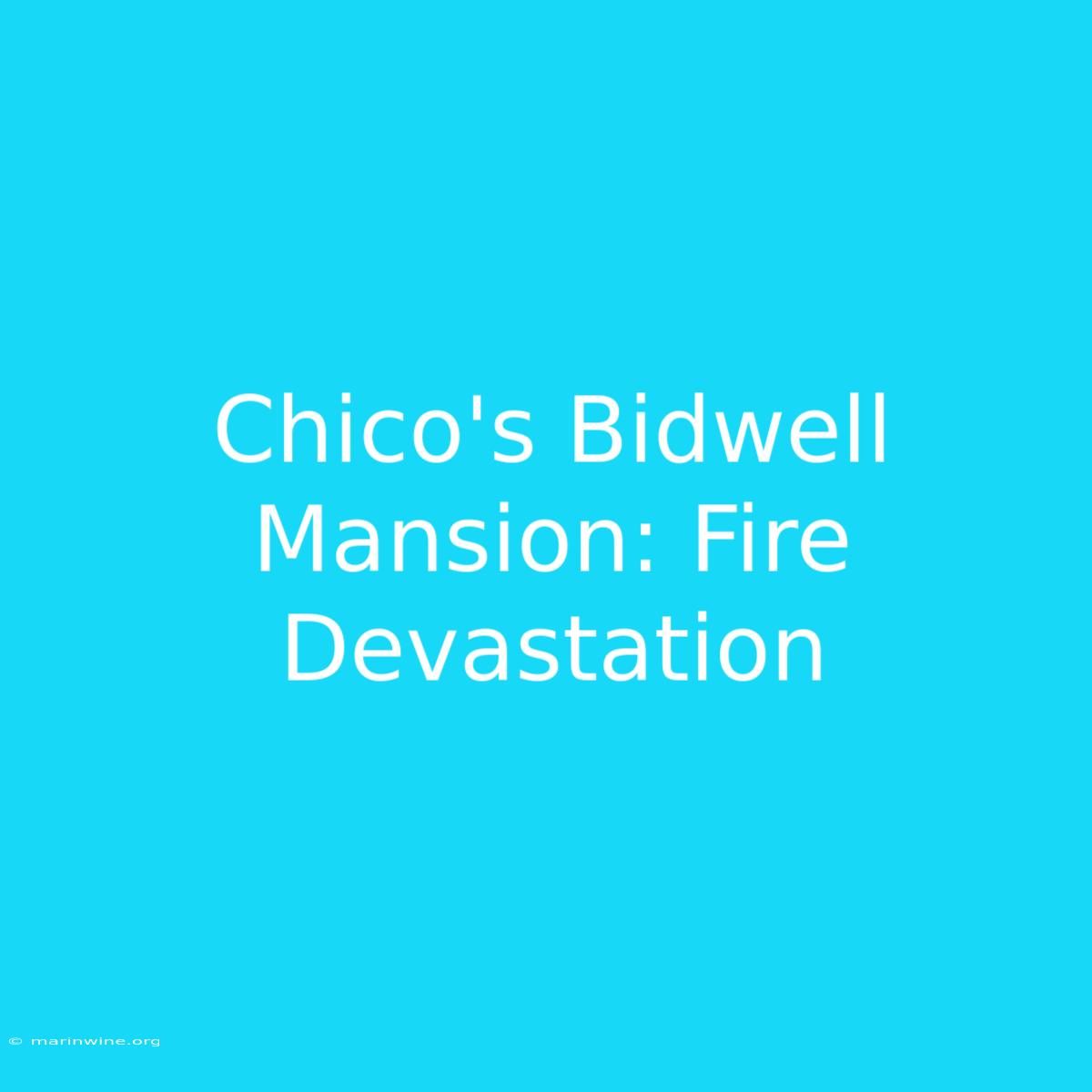 Chico's Bidwell Mansion: Fire Devastation