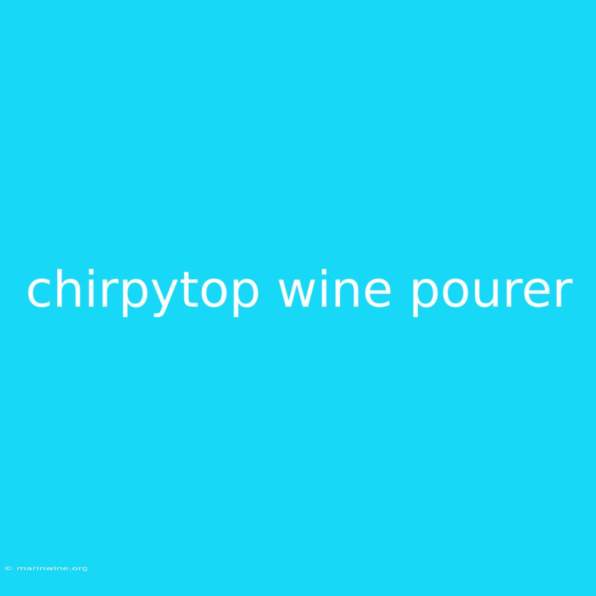 Chirpytop Wine Pourer