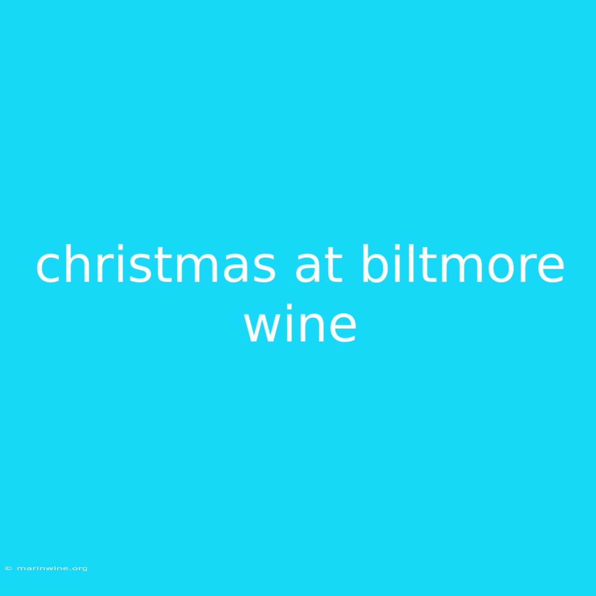 Christmas At Biltmore Wine