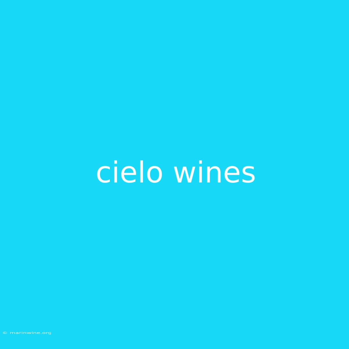 Cielo Wines