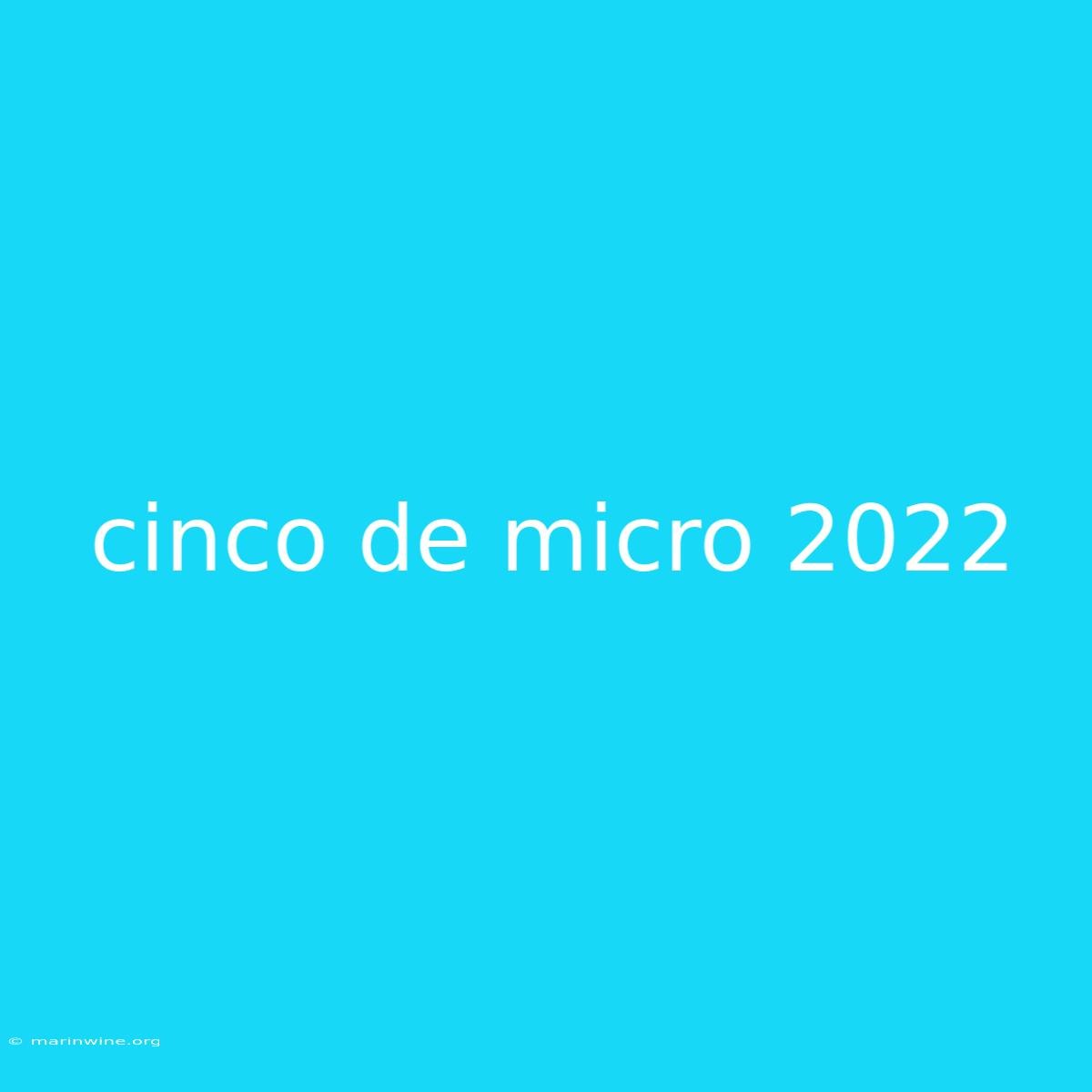 Cinco De Micro 2022