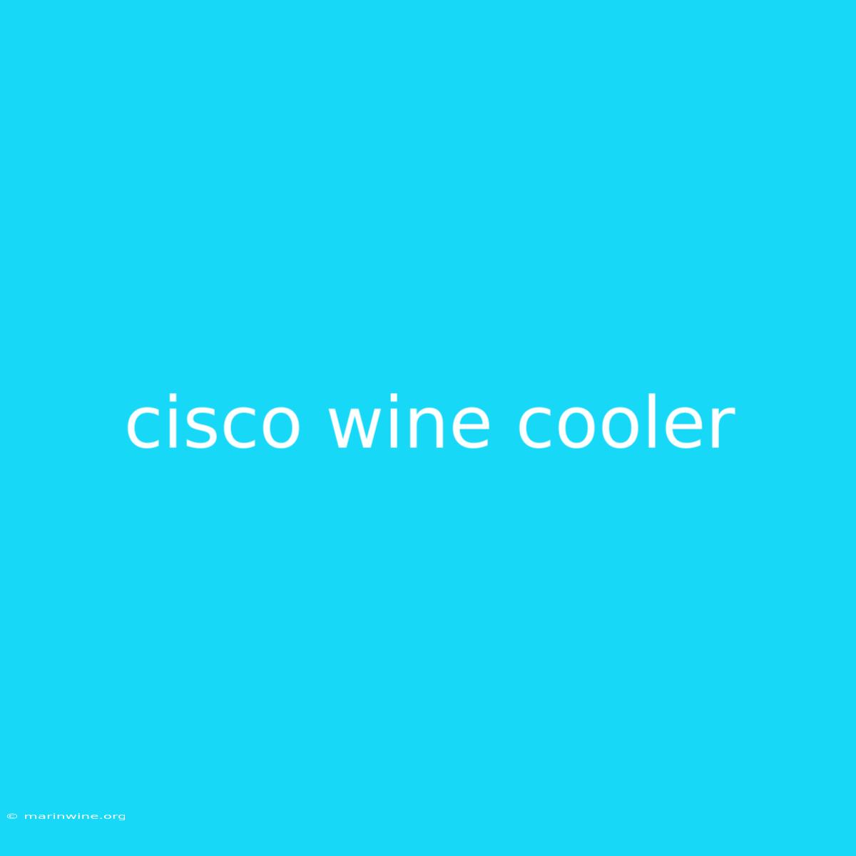 Cisco Wine Cooler