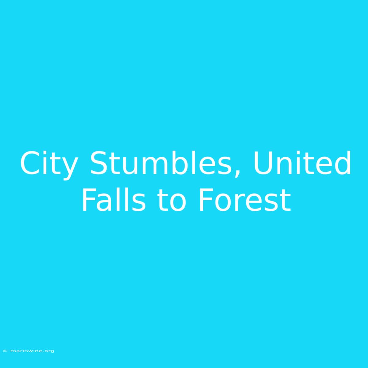 City Stumbles, United Falls To Forest