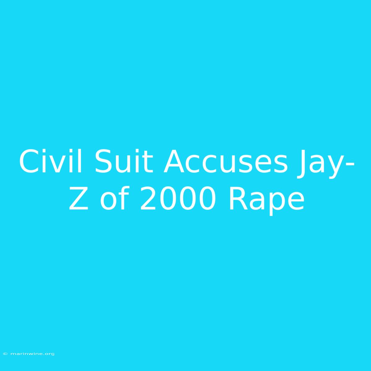 Civil Suit Accuses Jay-Z Of 2000 Rape