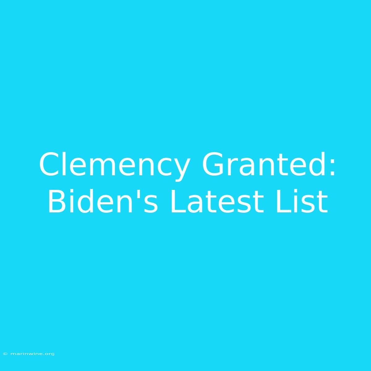 Clemency Granted: Biden's Latest List