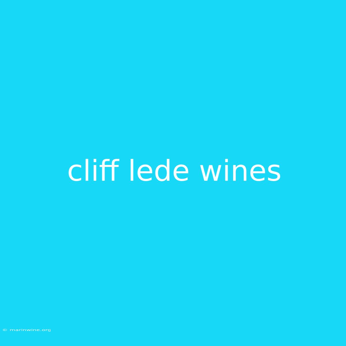 Cliff Lede Wines