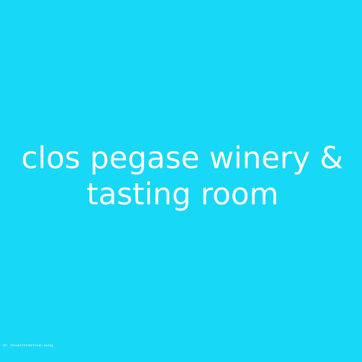 Clos Pegase Winery & Tasting Room