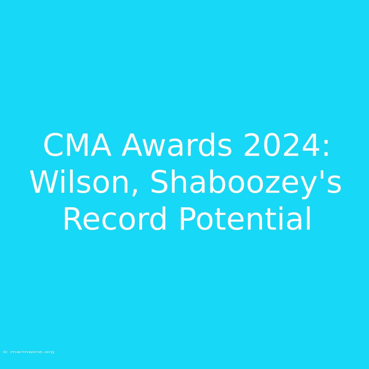 CMA Awards 2024: Wilson, Shaboozey's Record Potential