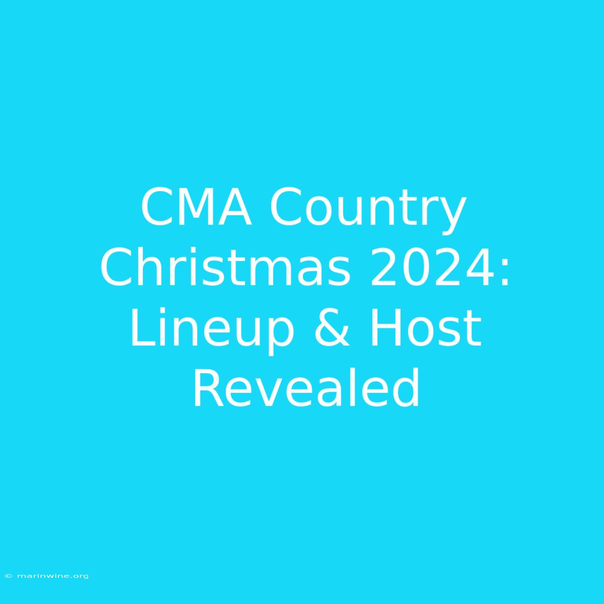 CMA Country Christmas 2024: Lineup & Host Revealed