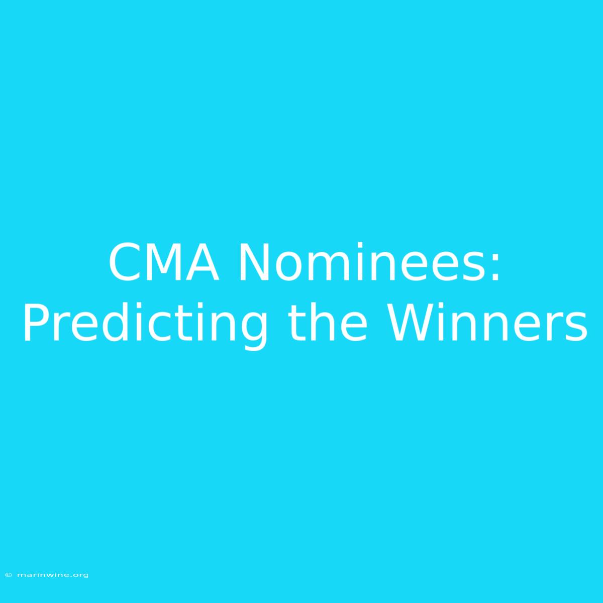 CMA Nominees: Predicting The Winners