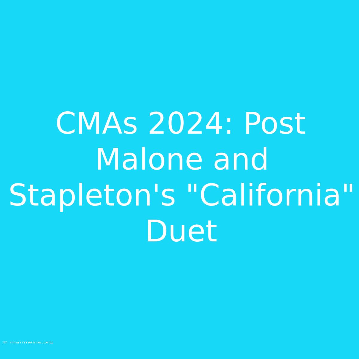 CMAs 2024: Post Malone And Stapleton's 