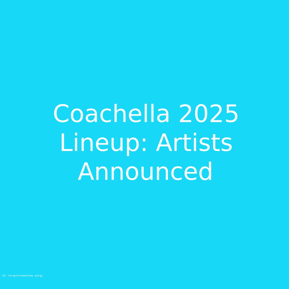 Coachella 2025 Lineup: Artists Announced