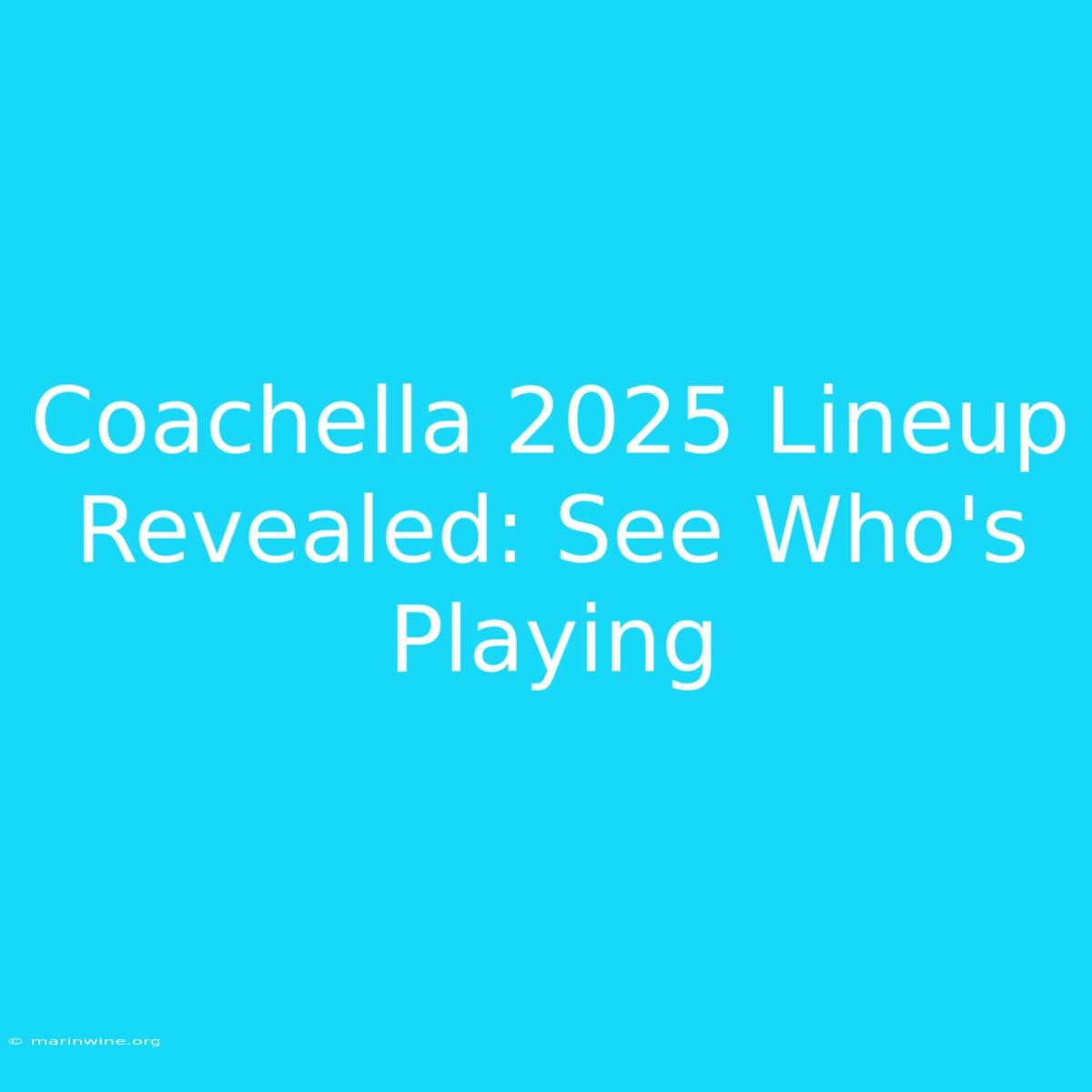 Coachella 2025 Lineup Revealed: See Who's Playing