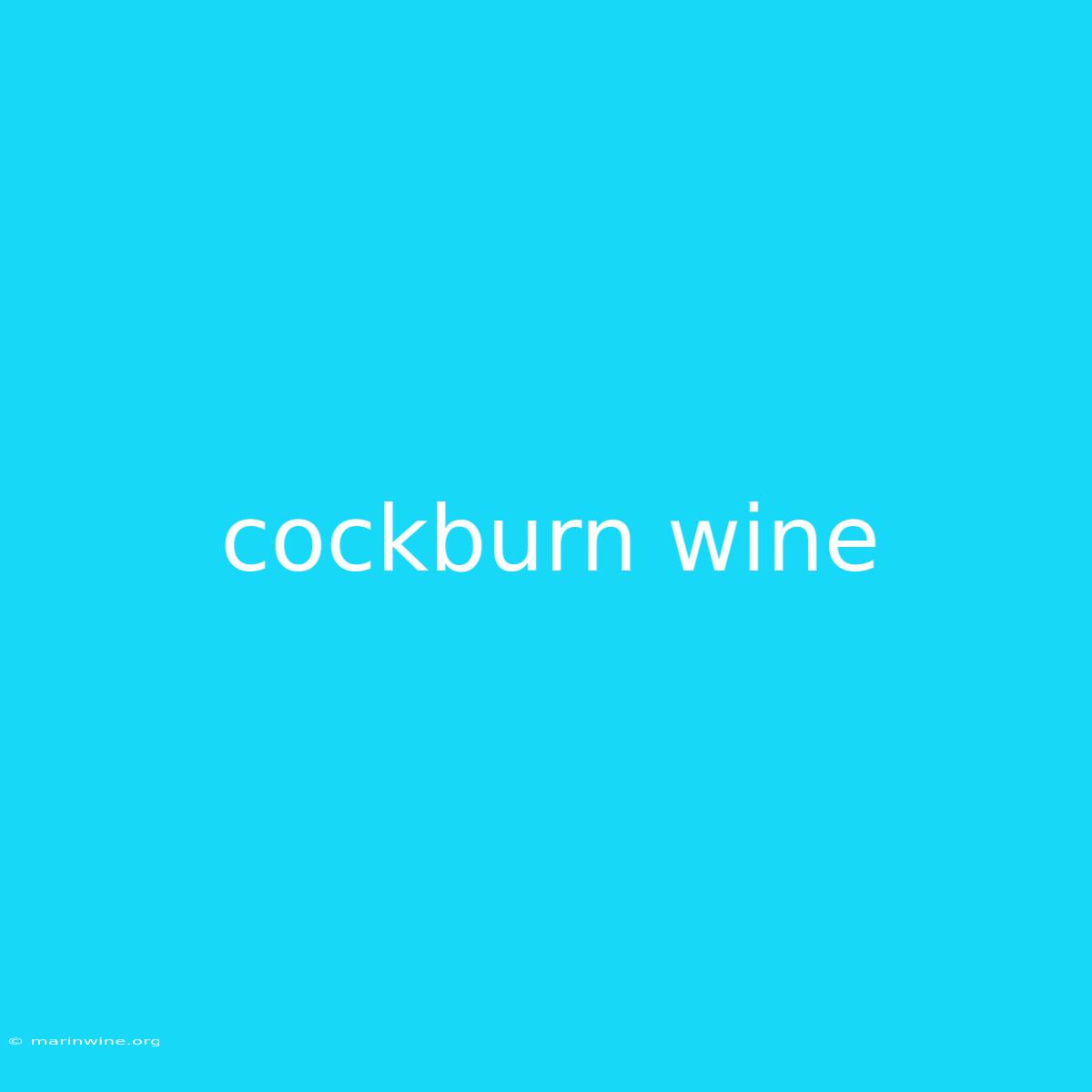 Cockburn Wine