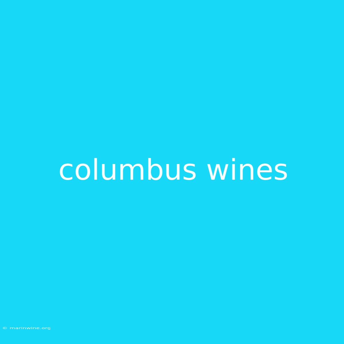 Columbus Wines