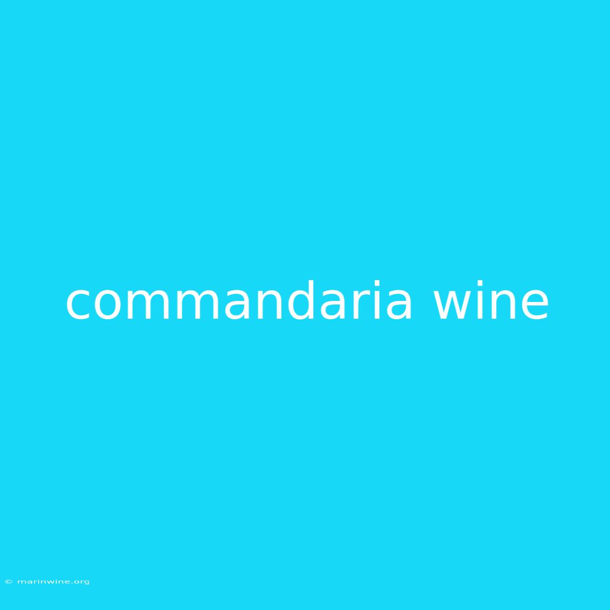 Commandaria Wine