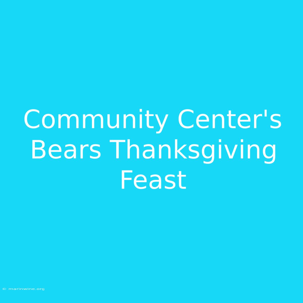 Community Center's Bears Thanksgiving Feast