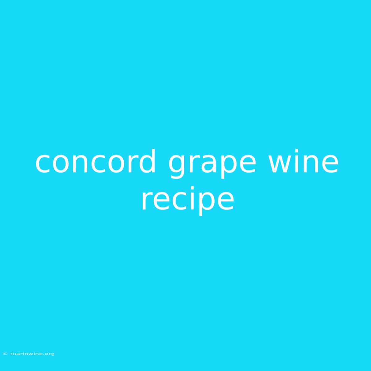 Concord Grape Wine Recipe