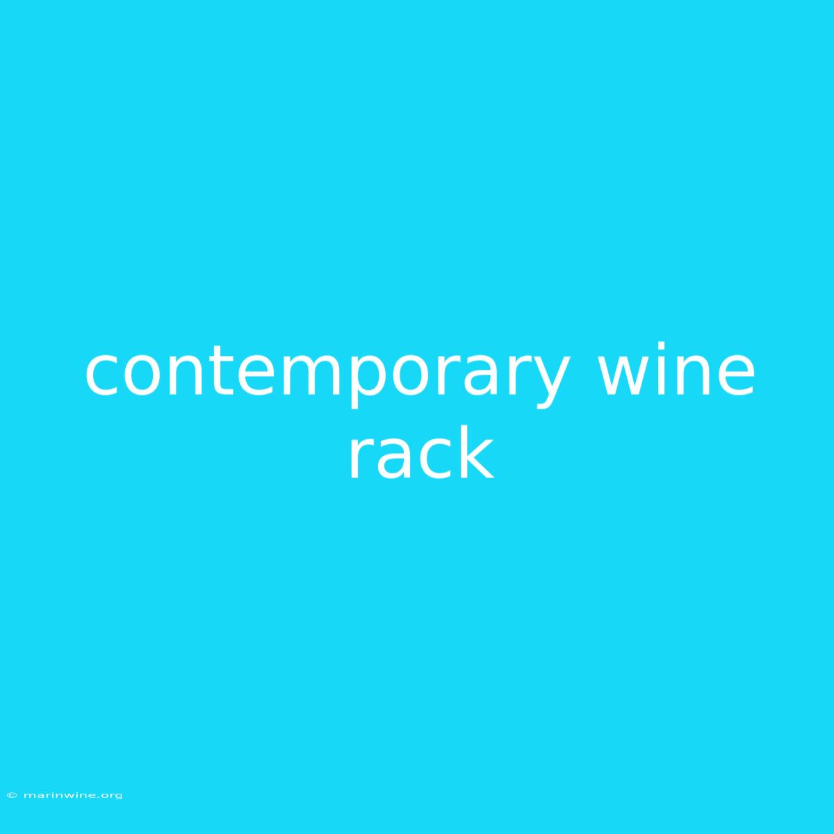 Contemporary Wine Rack