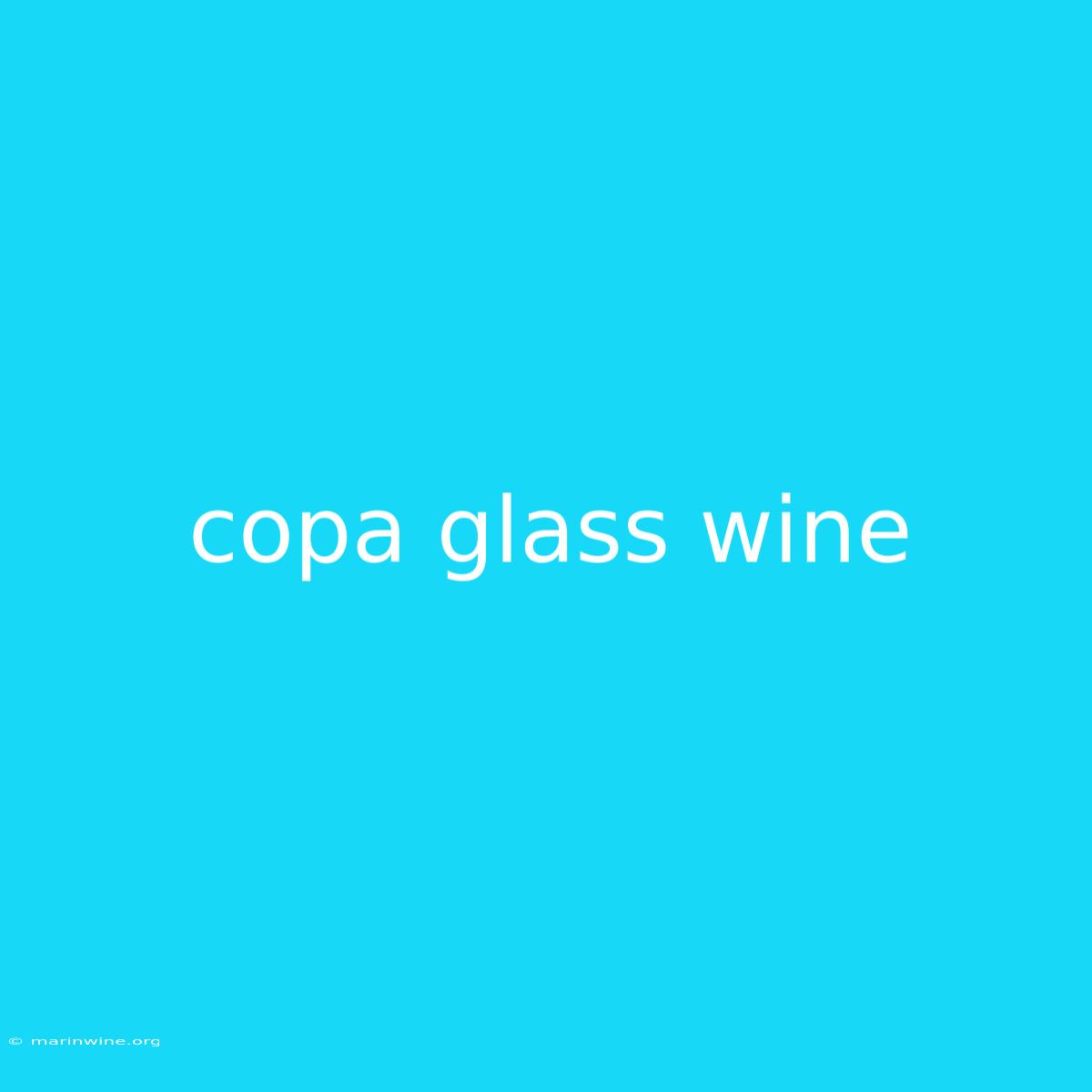 Copa Glass Wine