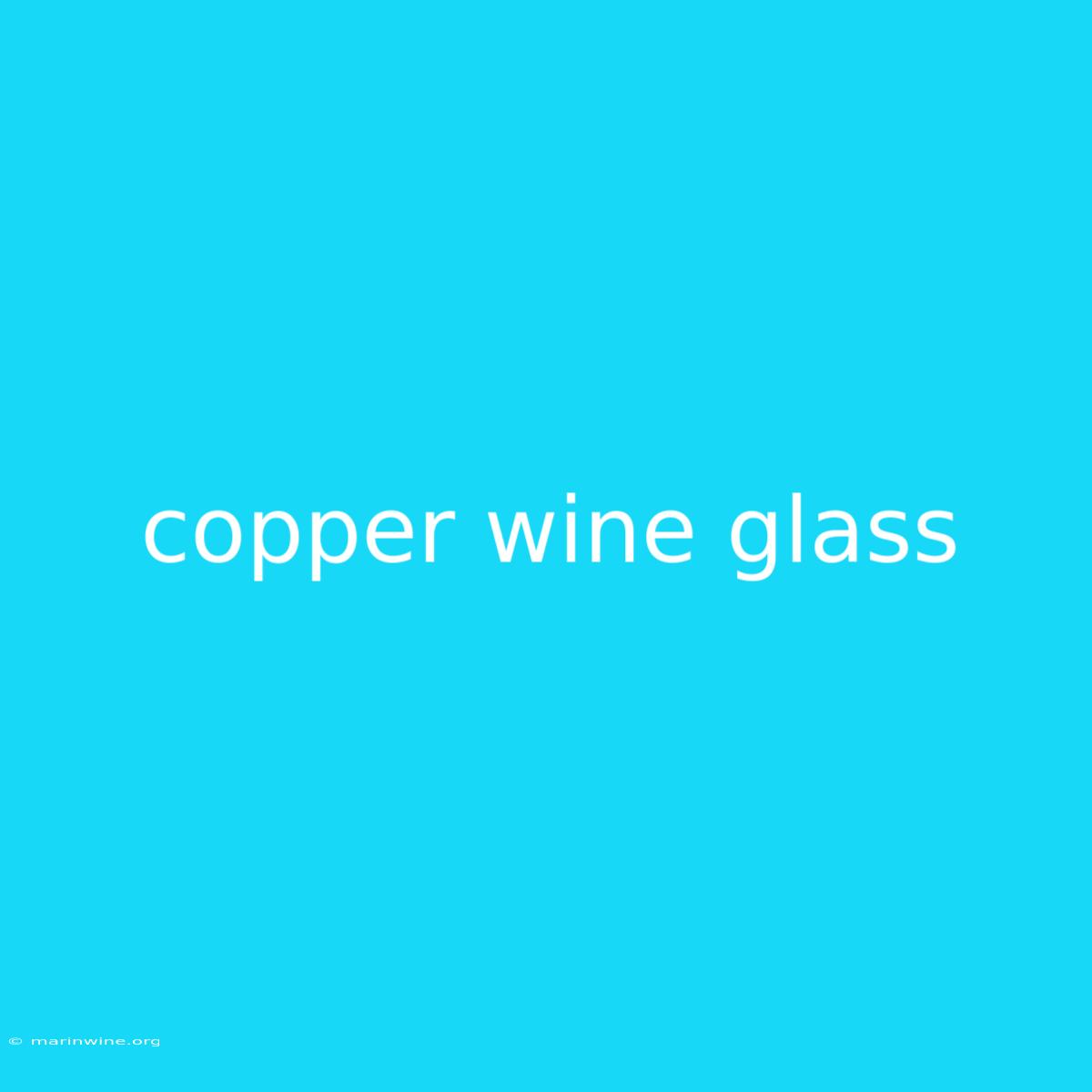 Copper Wine Glass