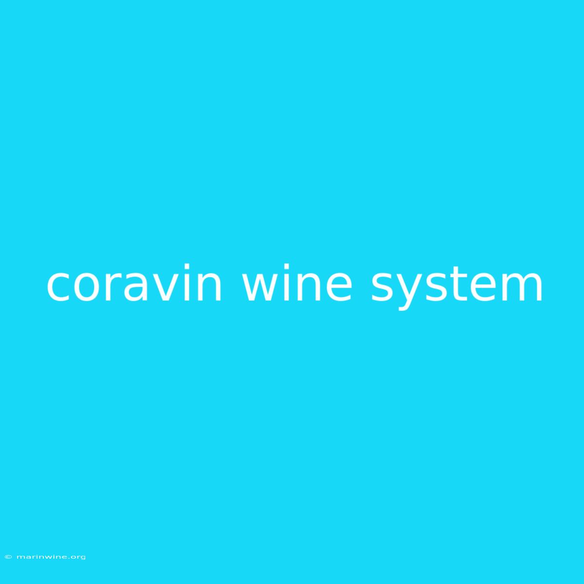 Coravin Wine System