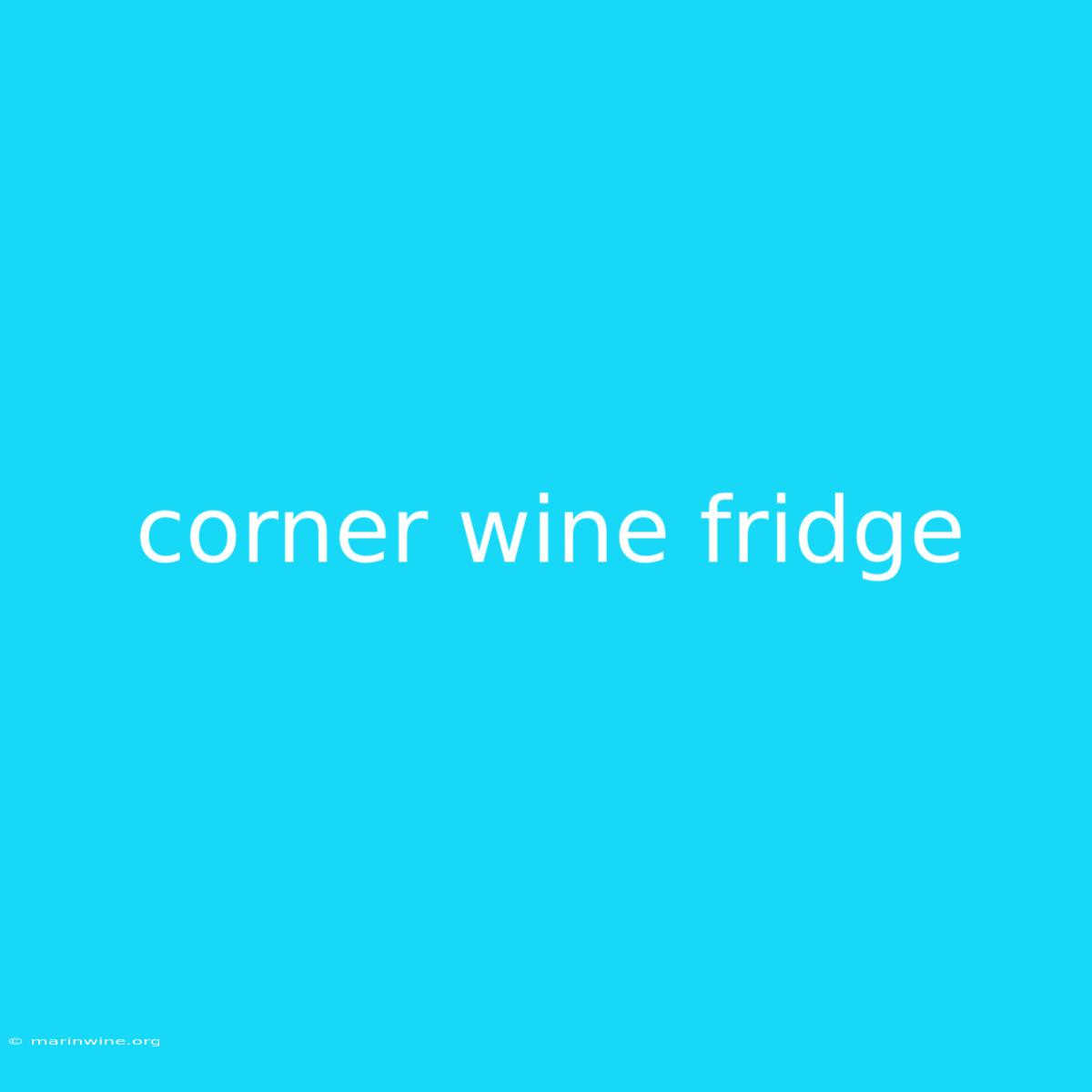 Corner Wine Fridge