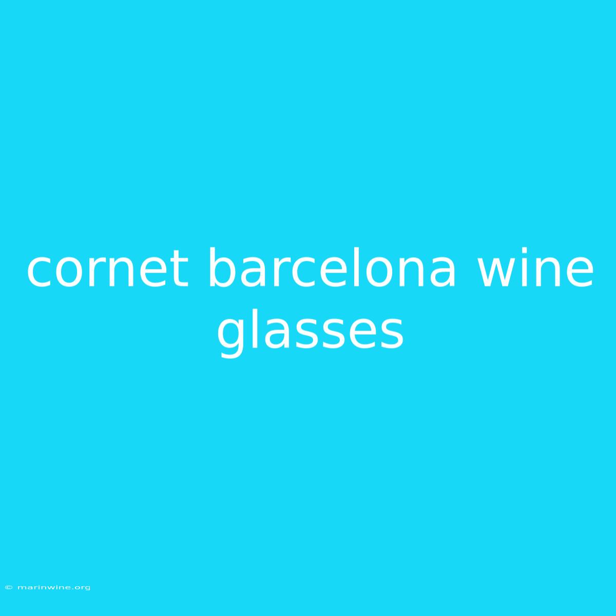 Cornet Barcelona Wine Glasses