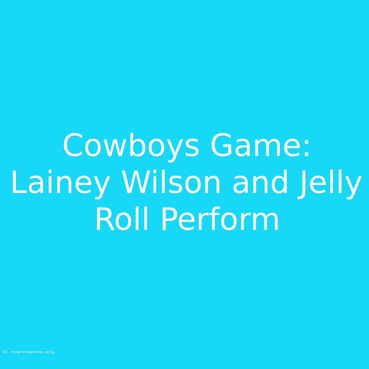 Cowboys Game: Lainey Wilson And Jelly Roll Perform