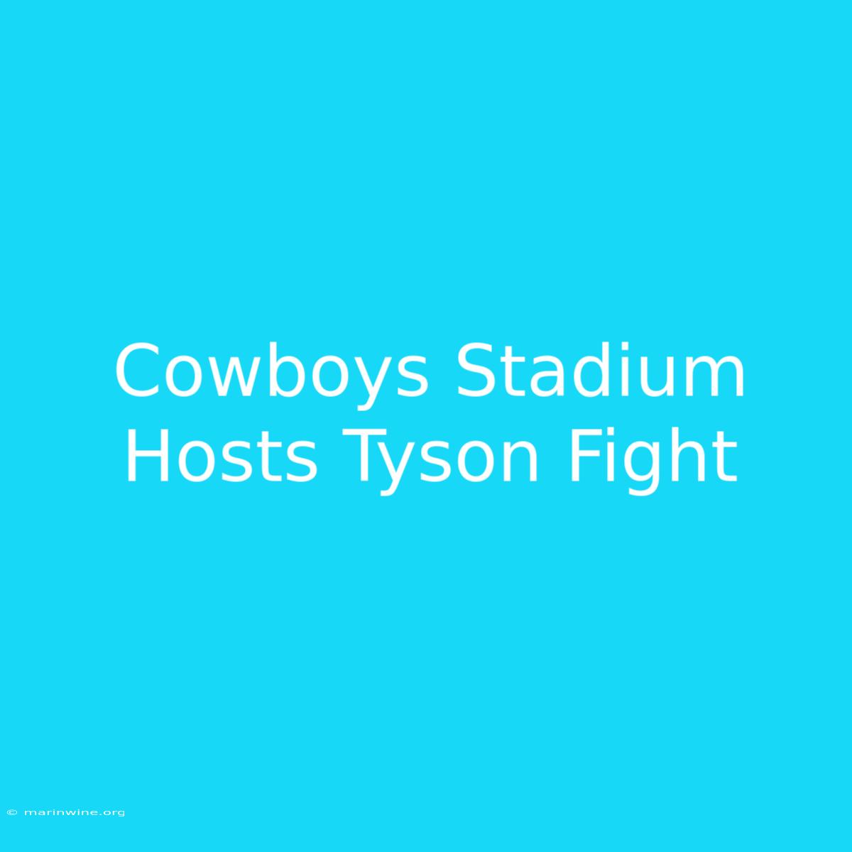 Cowboys Stadium Hosts Tyson Fight