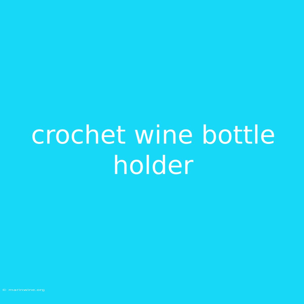 Crochet Wine Bottle Holder