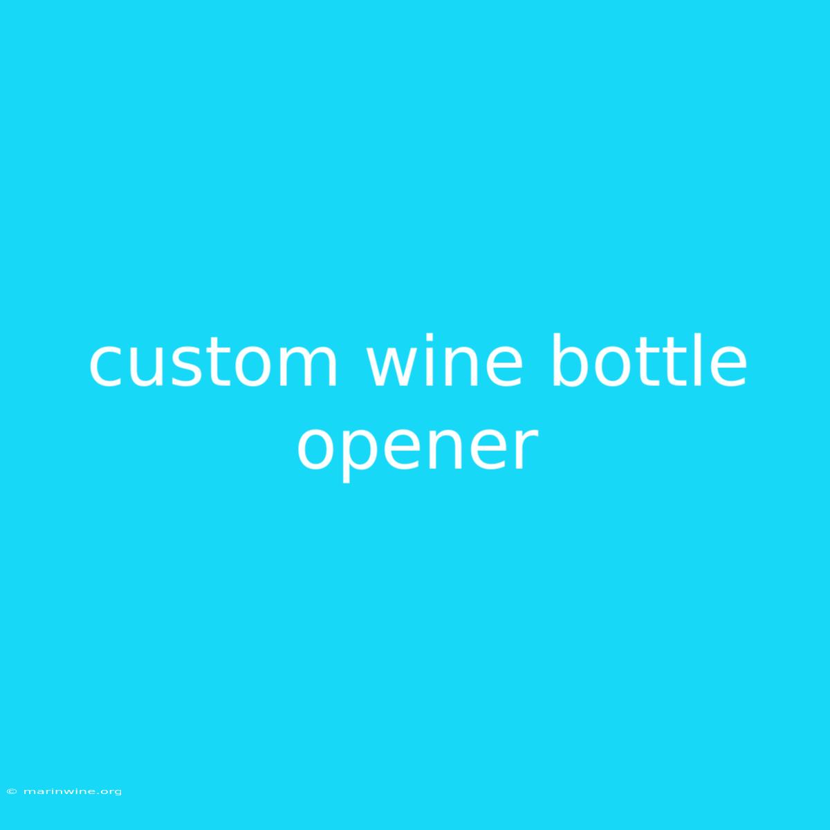 Custom Wine Bottle Opener