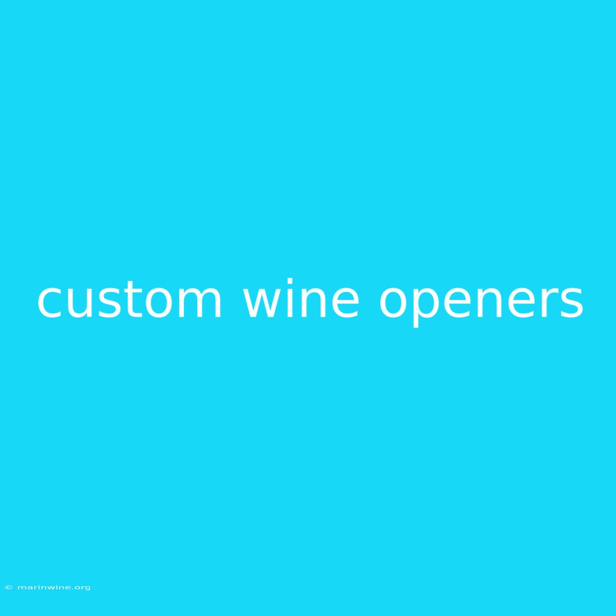 Custom Wine Openers