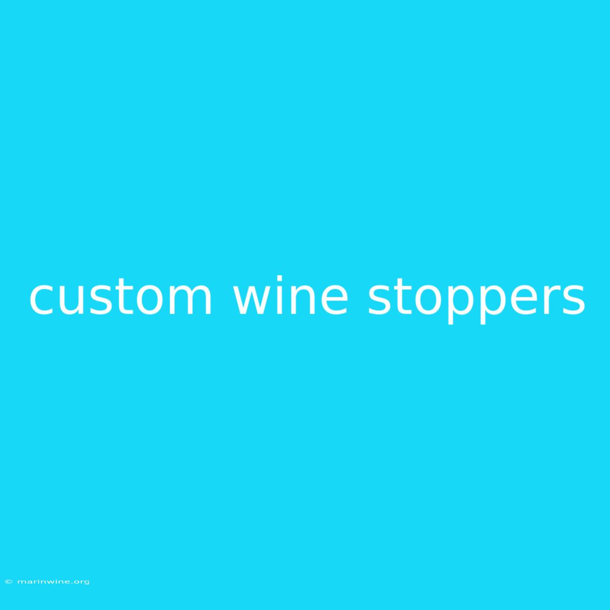 Custom Wine Stoppers