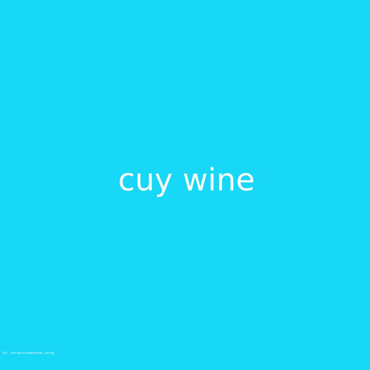 Cuy Wine