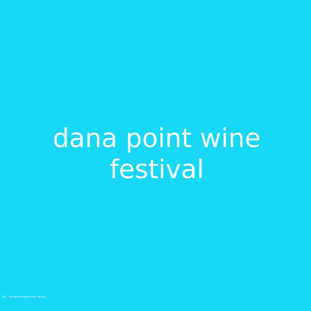 Dana Point Wine Festival