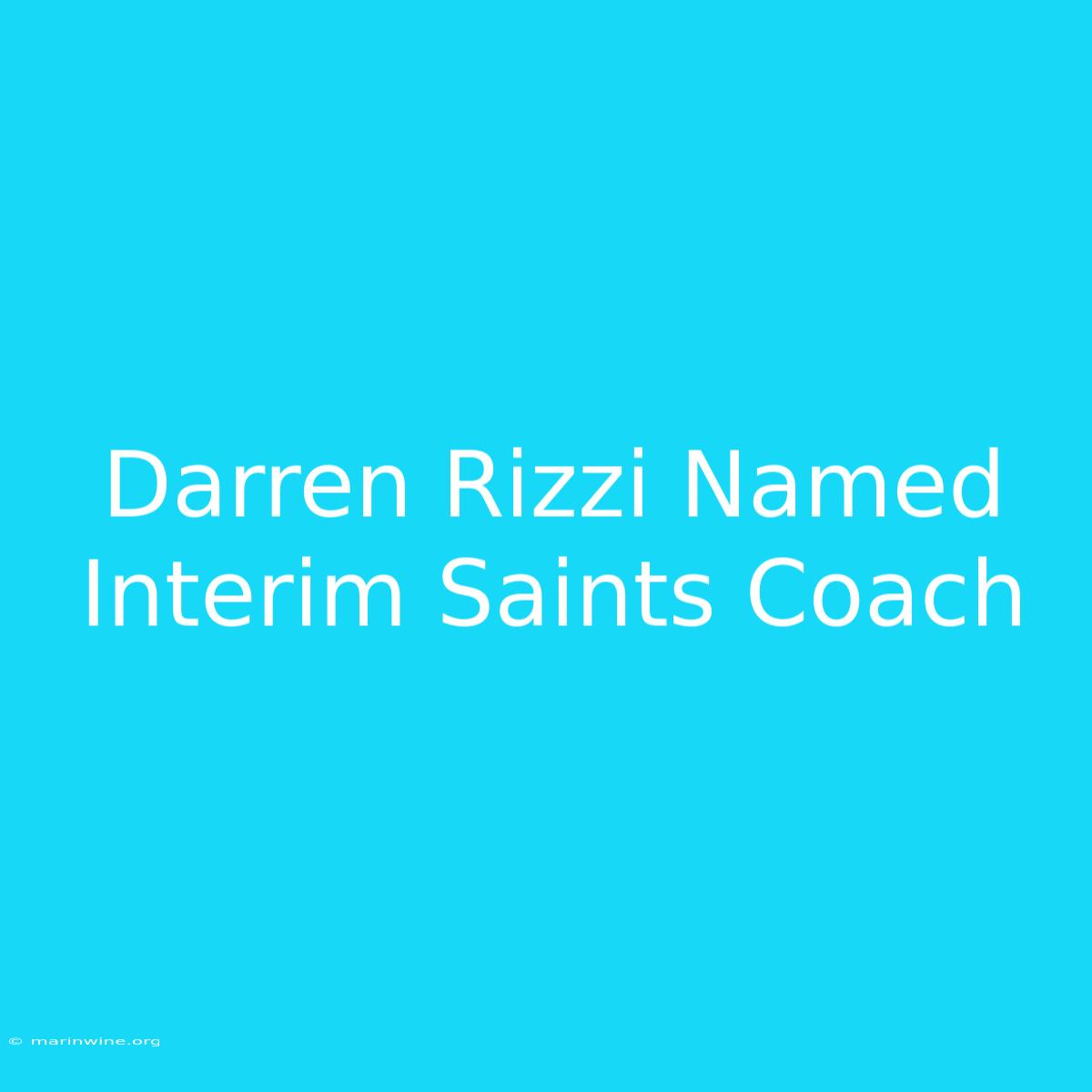 Darren Rizzi Named Interim Saints Coach 