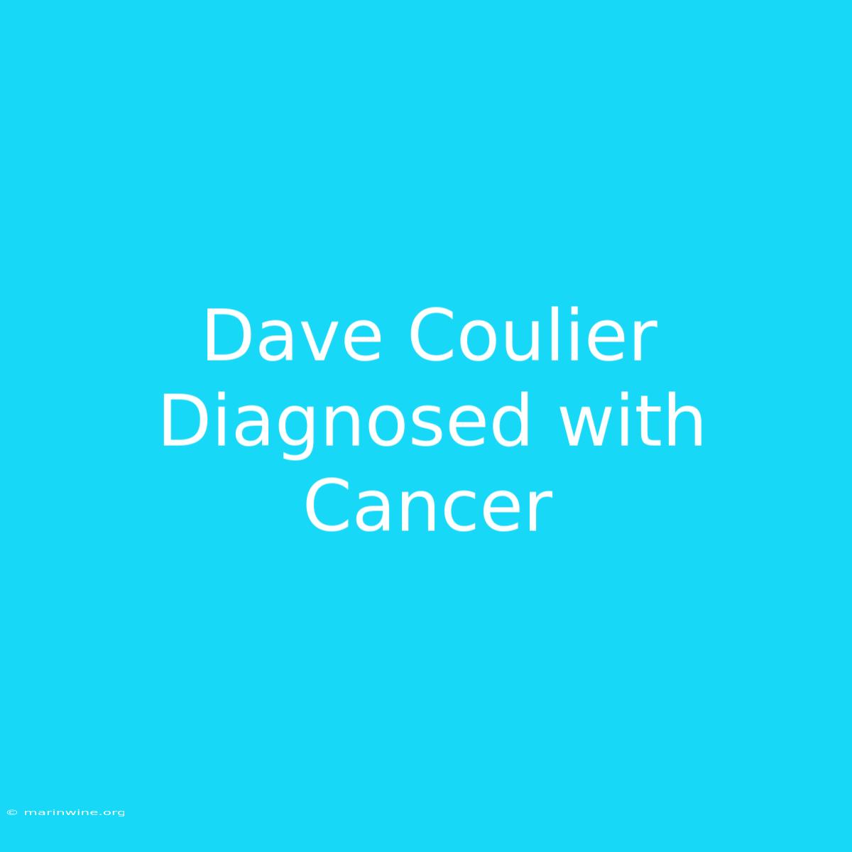 Dave Coulier Diagnosed With Cancer