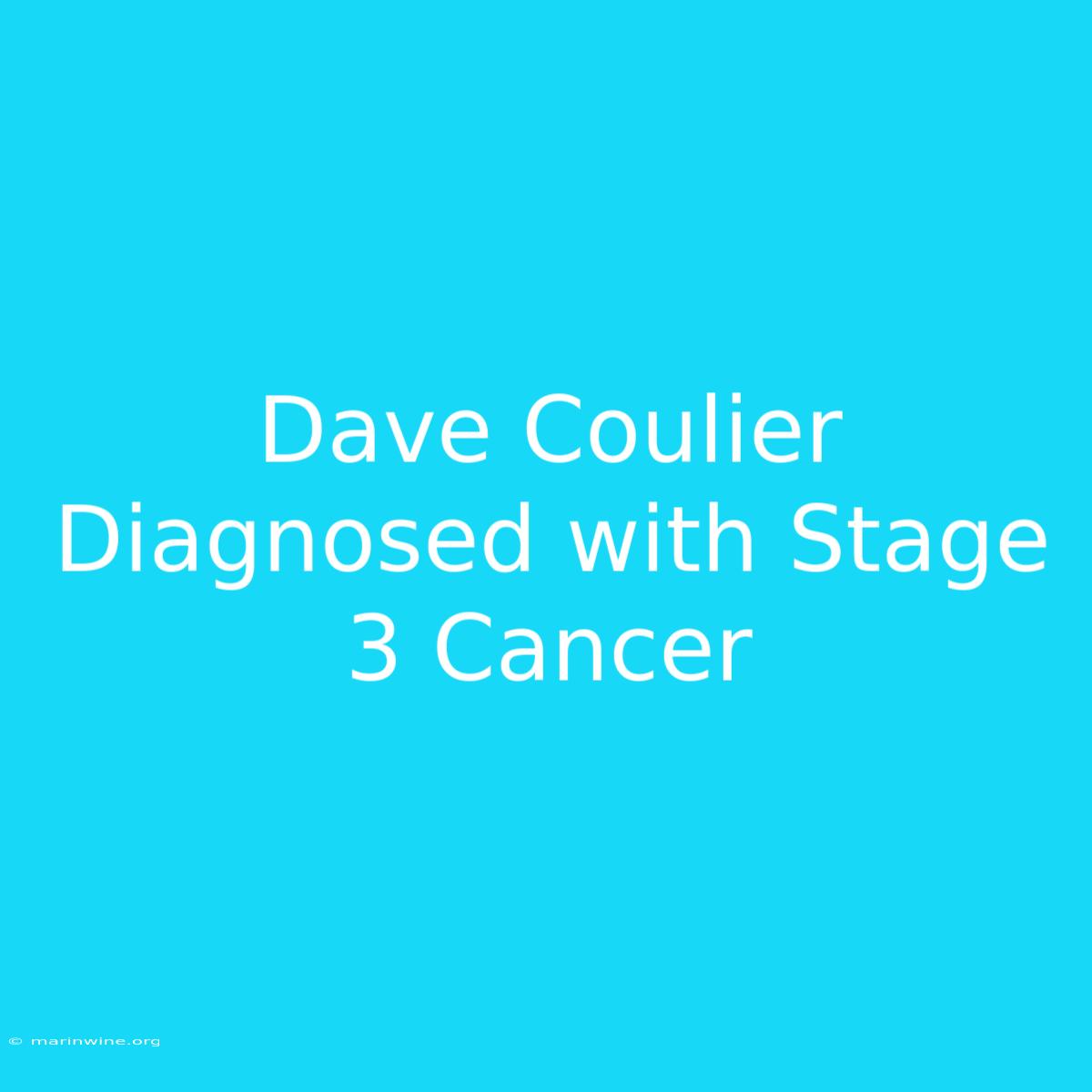 Dave Coulier Diagnosed With Stage 3 Cancer