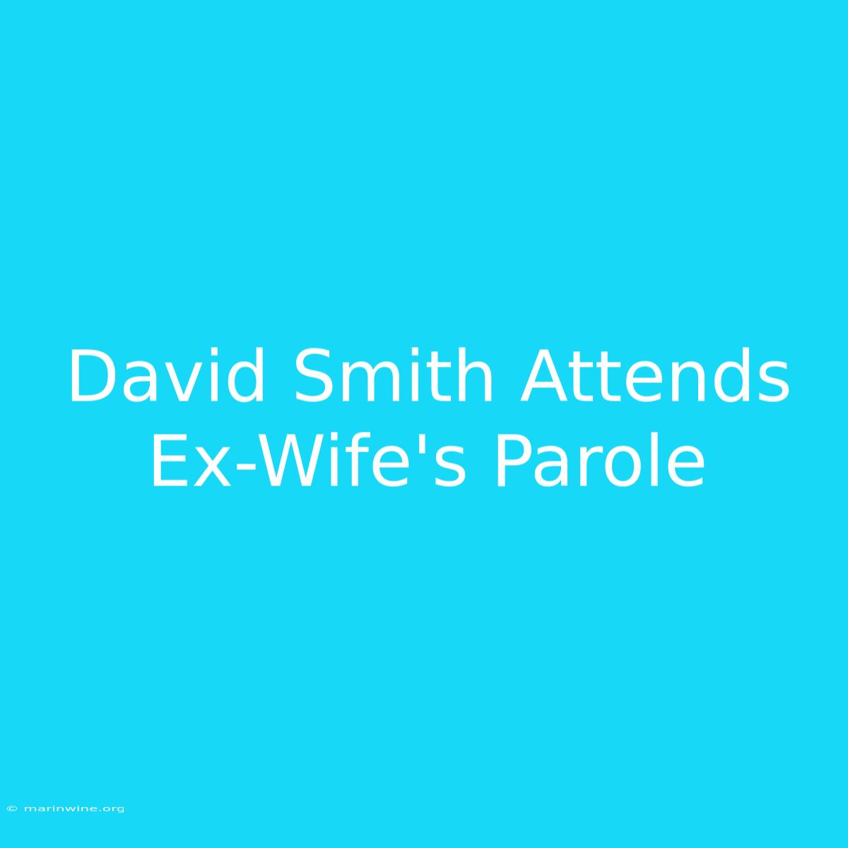 David Smith Attends Ex-Wife's Parole