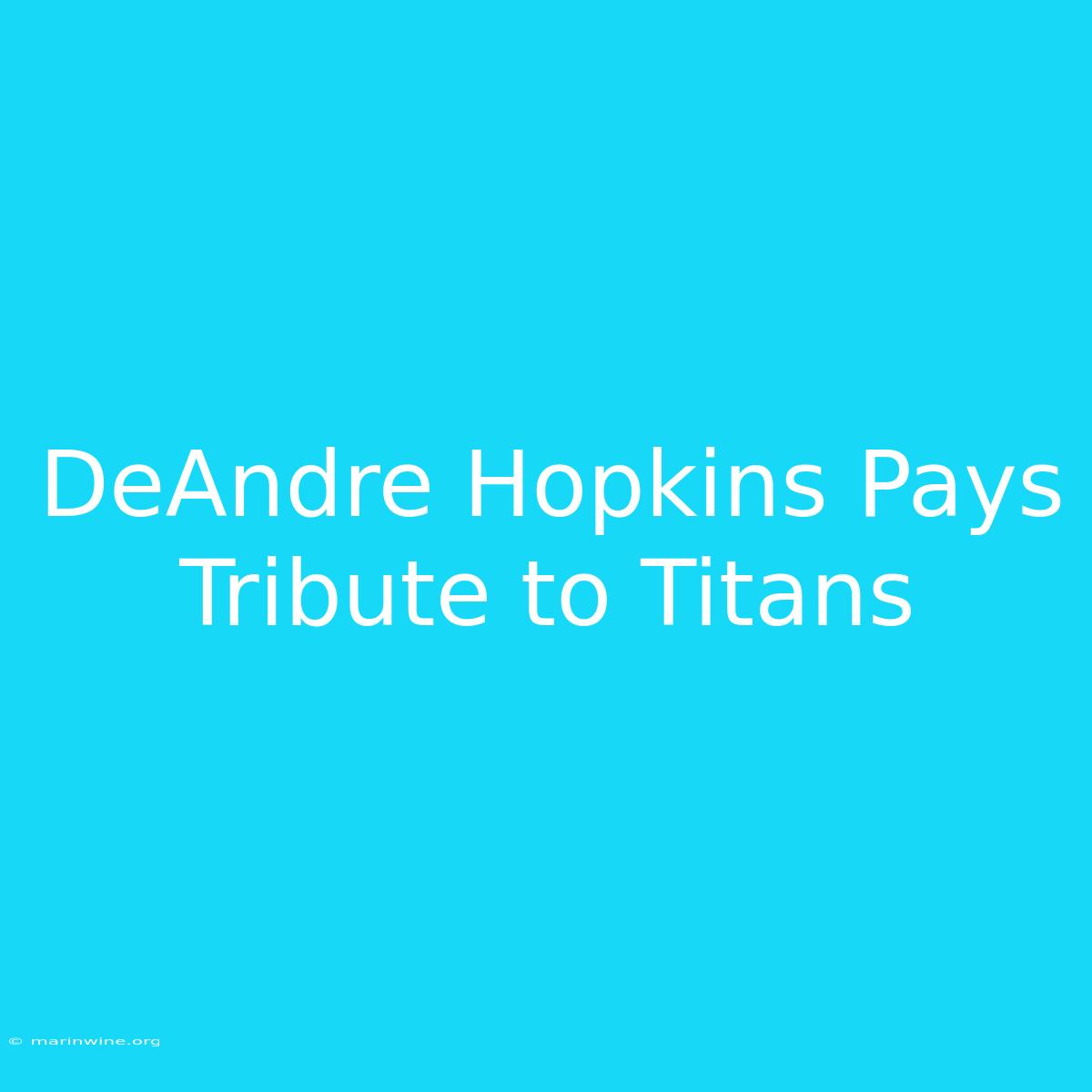 DeAndre Hopkins Pays Tribute To Titans 