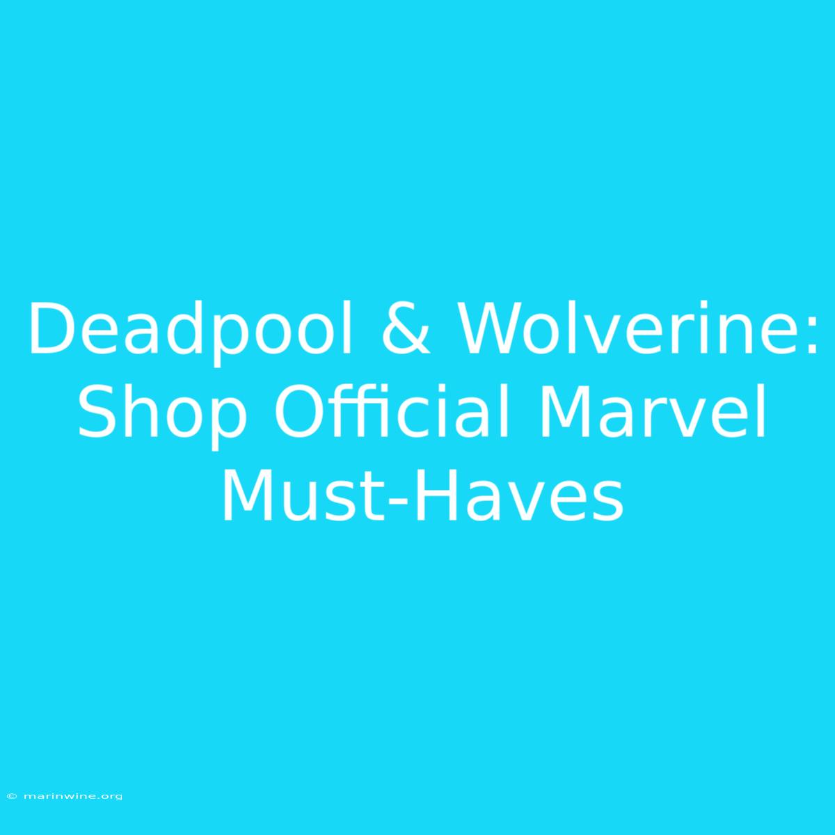 Deadpool & Wolverine: Shop Official Marvel Must-Haves