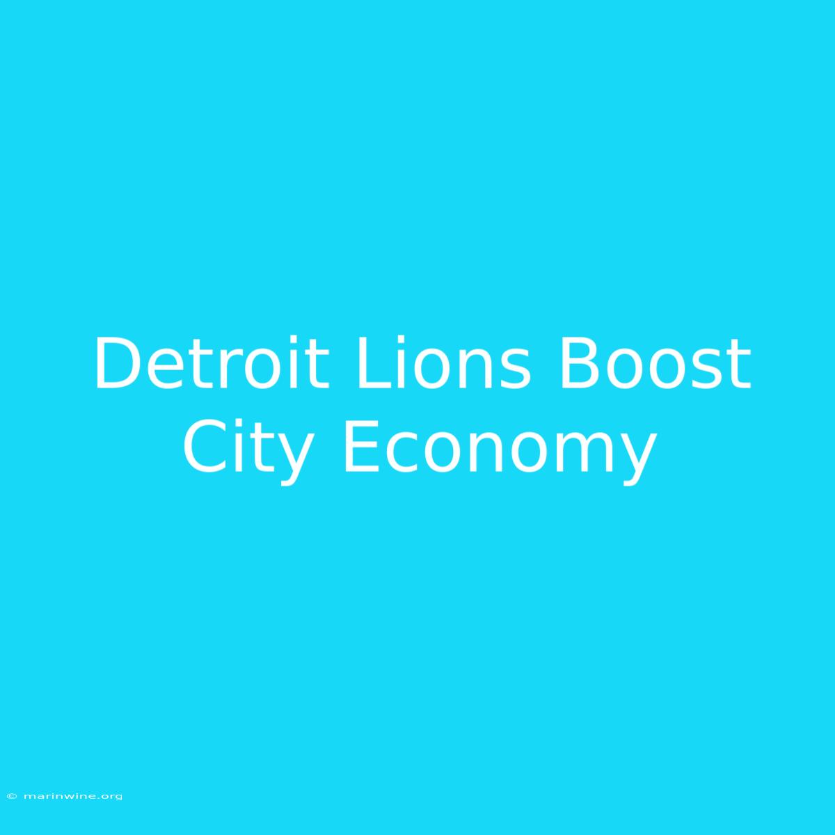 Detroit Lions Boost City Economy