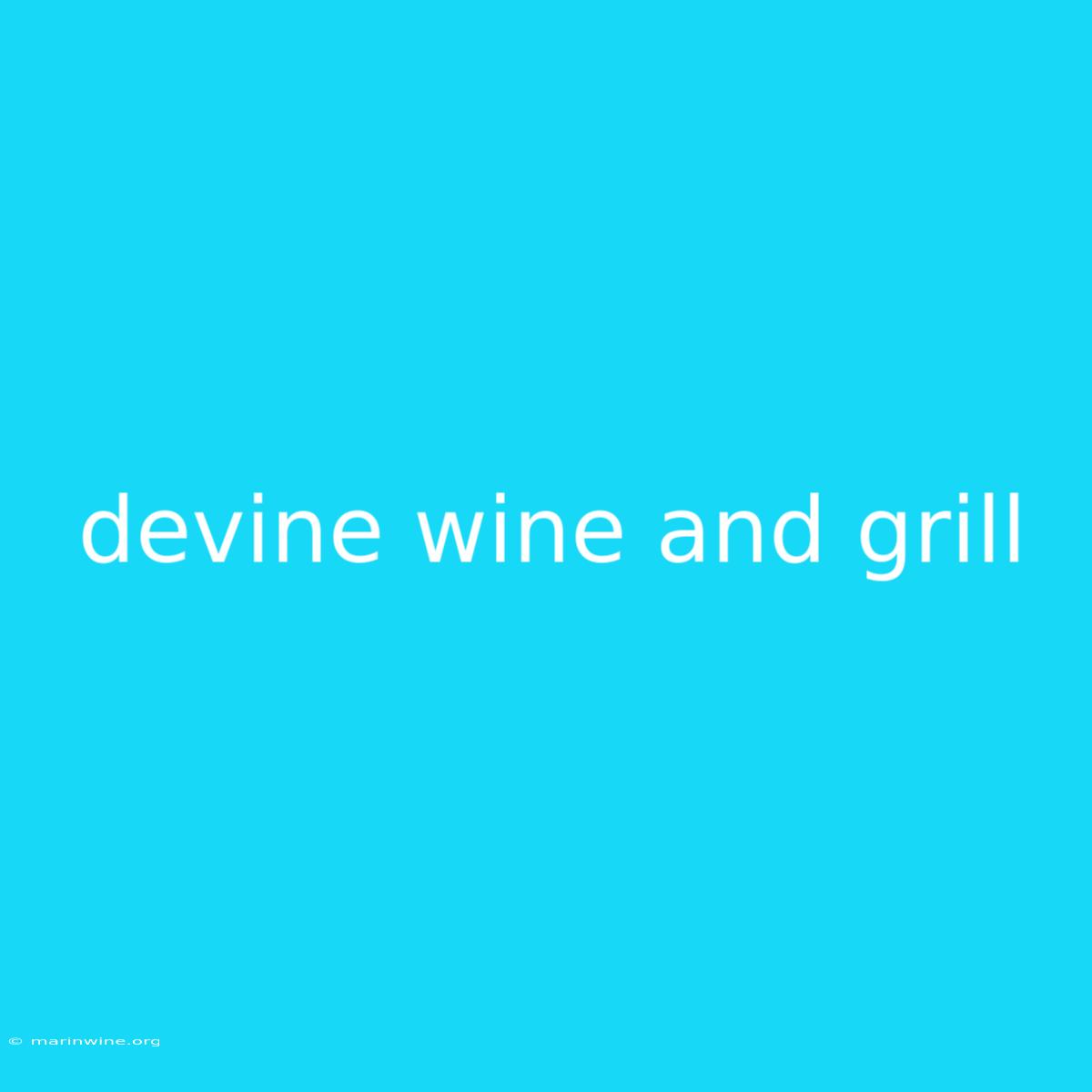 Devine Wine And Grill