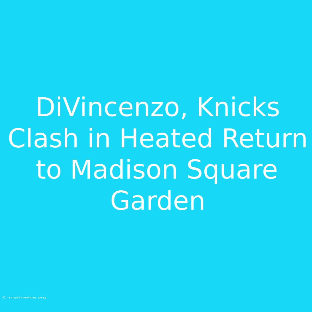 DiVincenzo, Knicks Clash In Heated Return To Madison Square Garden