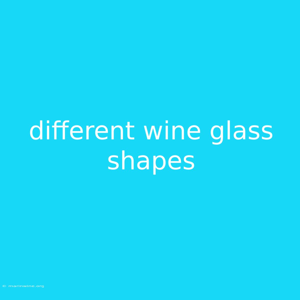 Different Wine Glass Shapes