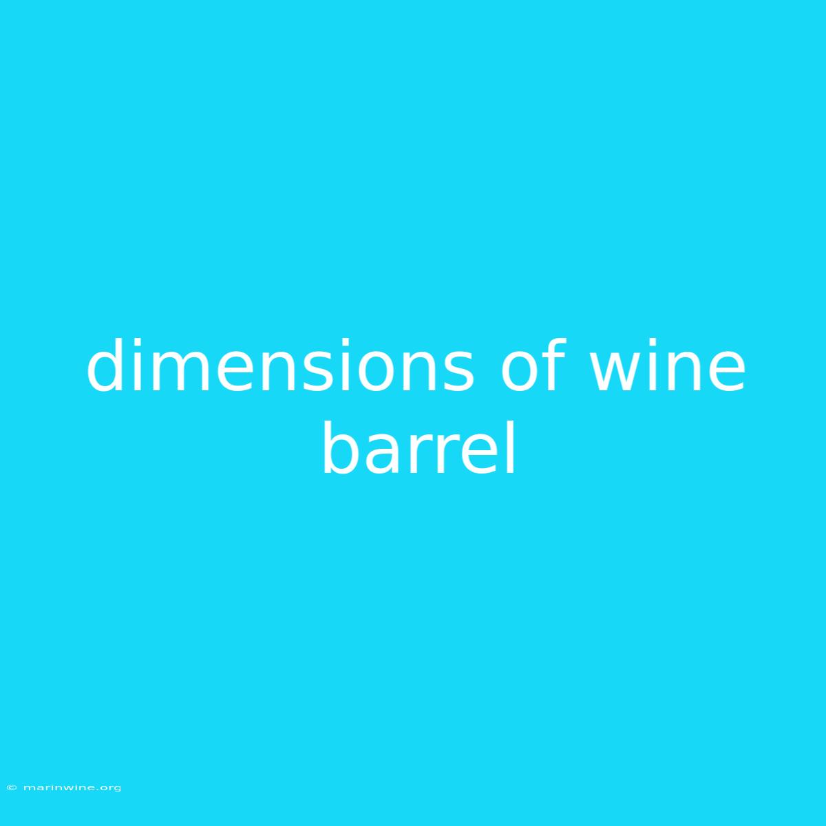 Dimensions Of Wine Barrel